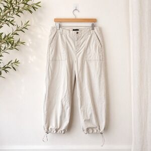 Banana Republic Authentic Chino Drawstring Hem Cargo Pants Beige Size 14